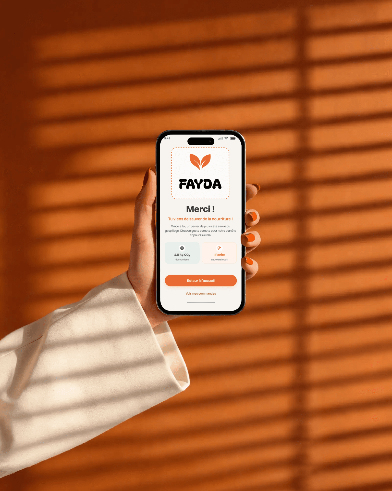 Aperçu de l'application Fayda sur mobile